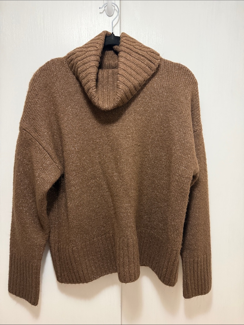 Cozy Brown Cowl Neck Sweater - Women's Relaxed Knit Pullover